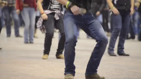 Country Line Dance Stock Footage