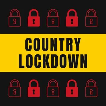 Country lockdown simple flat vector illustration Illustrazione stock