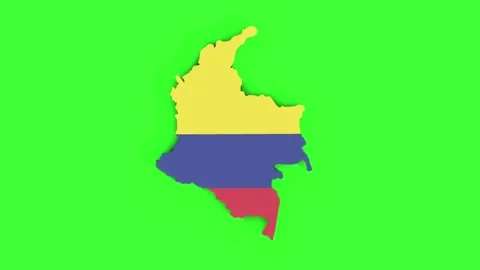 Country map with its national flag placed on a green screen background Video stock 313847653