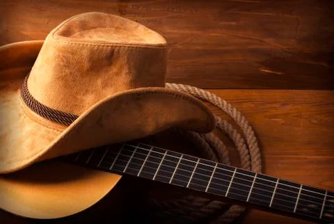 Country music background with guitar Stock Photos