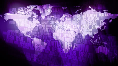 Country names on world map exploring global wonders and cultural diversity Stock Footage 271556956
