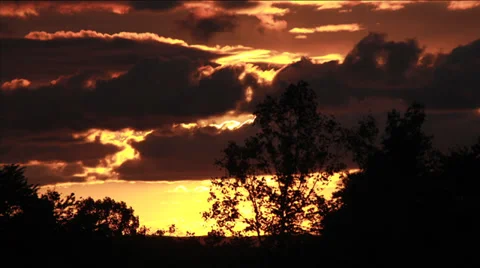 Country Red Sunset Time Lapse Stock Footage 35295169