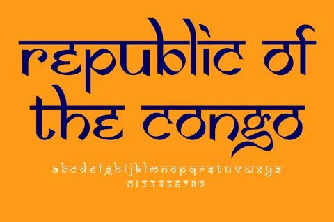 Country republic of the Congo text design. Indian style Latin font design, .. Stock Illustration