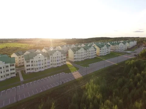 Country Residential Complex Stock Footage