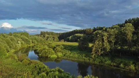 Country river during sunset Stock Footage 162167323