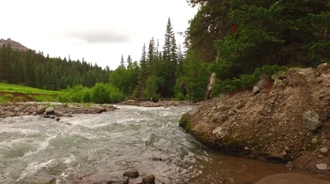 Country River in the Mountains Stock Footage 51975547