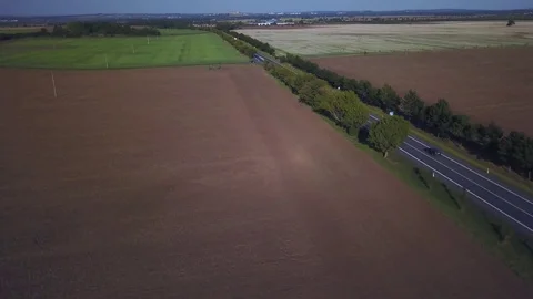 Country road aerial Stockbeeldmateriaal 83354853