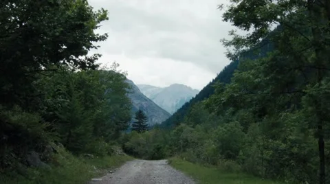 Country road in Alps Stock Footage 44128181