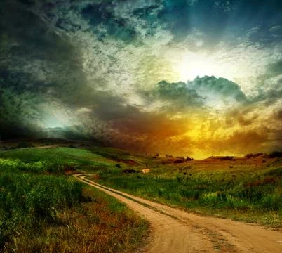 Country road Stock Illustration