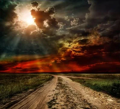 Country road Stock Illustration