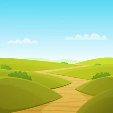 Country Road Stock Illustration