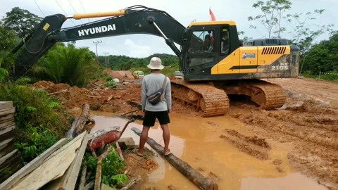 Country road project work video Stock Footage 220186992