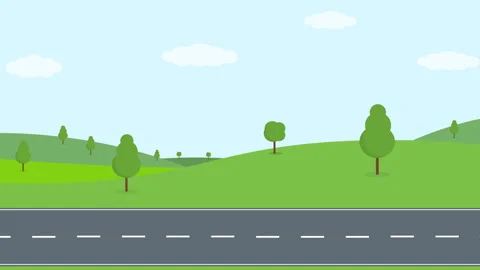Country Road Seamless Loop Animation - 4k Stock Video Stock Footage 241366119