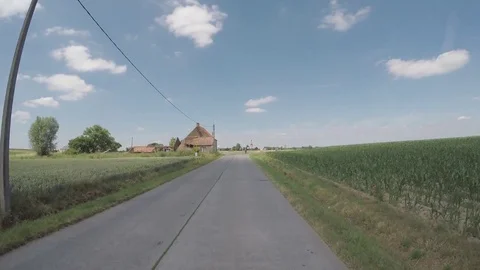 Country road through the field Stock Footage 83499792