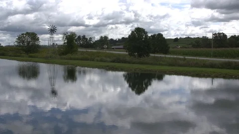 Country Road, Windmill Stock Footage 86628661
