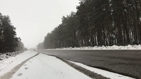 Country road in winter Stock Footage 102898189