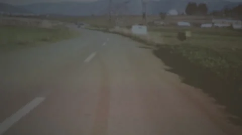 Country side, Road projected with Rear Projection Stock Footage 24306017