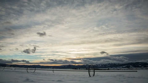 Country Timelapse of Clouds Moving Across the Sky Winter 動画素材 60950899