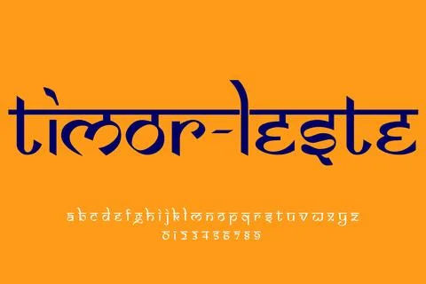 Country Timor leste name text design. Indian style Latin font design, Devan.. Ilustración de archivo