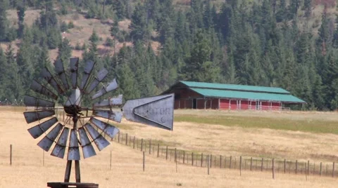 Country windmill Stock Footage 52493594