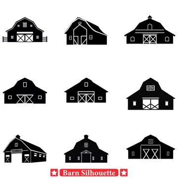 Countryside Essence Diverse Barn Vector Pack for Rural Atmospheres Stock Illustration