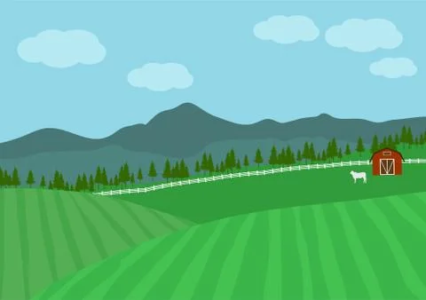 Countryside Farm Stock Illustration