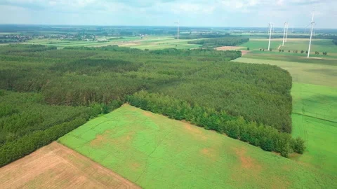 Countryside with fields and forests seen from above. Stock Footage 276814461