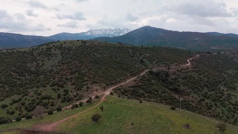 Countryside fields and rolling hills near Baunei Sardinia with patchwork Video stock 334787706