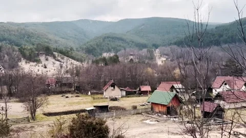Countryside Hillside View from Moving Car Window, Scenic Rural Landscape POV. Stock Footage 332404342