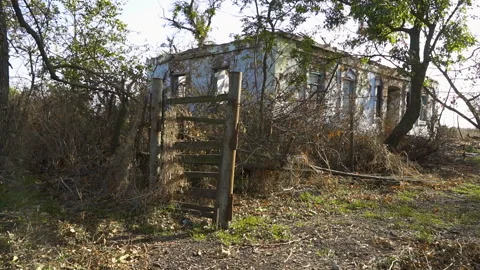 Countryside. A house destroyed by shelling Stock Footage 255125582