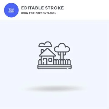 Countryside icon vector, filled flat sign, solid pictogram isolated on white Stock Illustration