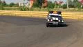 Countryside landscape, Ford Mustang Fastback drives into focus HD Footage