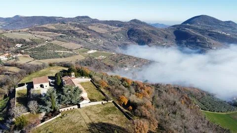Countryside with mountain background 스톡 사진