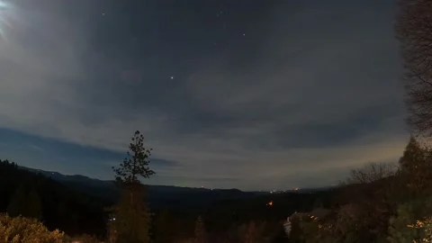 Countryside Night Timpelapse - Murphys California - 2020 Dec Stock Footage