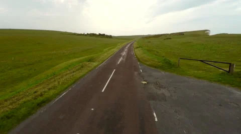 Countryside road view low Stock Footage 50403327