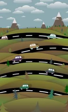 Countryside Roads Stock Illustration