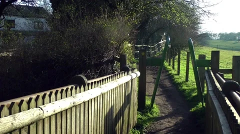 Countryside rural path public walking rambling spring Stock Footage 48945274