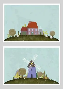Countryside scenes Stock Illustration
