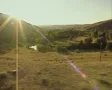 Countryside seen from moving train SD Footage