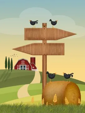 Countryside sign Stock Illustration
