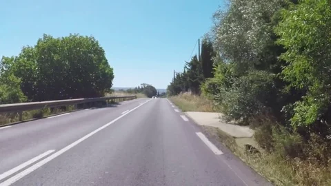 Countryside of southern France. Scenic view from car. Stock Footage