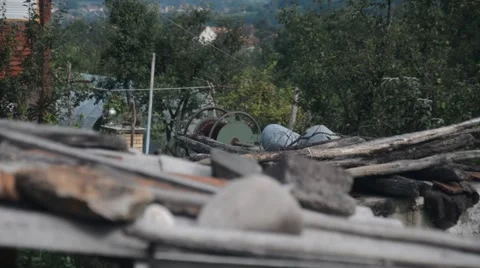 Countryside, stable and trees Video stock 40829073