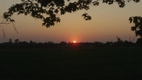 Countryside Sunset Stock Footage 115651616