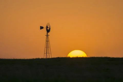 Countryside sunset landscape,Buenos Aires province,, Argentina. Stock Photos