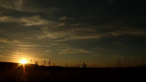 Countryside Sunset time lapse Stock Footage 75542058