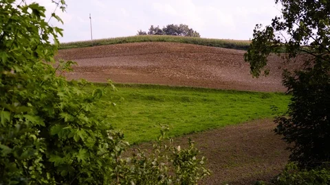 Countryside view - plowed rows Stock-Footage 94628607