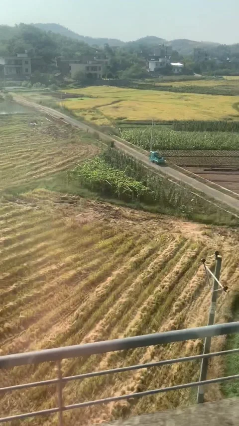 Countryside view from a train to Guilin Vídeos de archivo 341276436