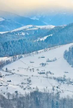 Countryside in winter time Stock Photos