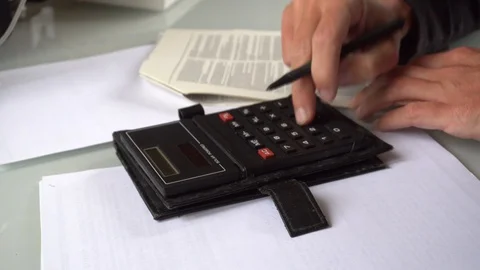 Counts On The Calculator, Close Up Stock-Footage 108223303