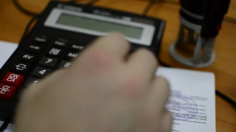 Counts On The Calculator Stock Footage 52010916